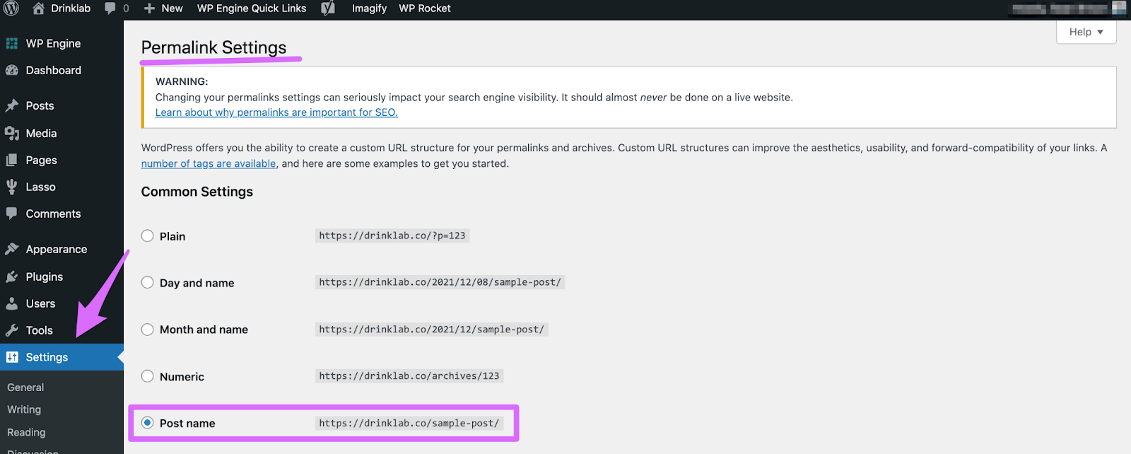 setting your slugs to have the post name format in your wordpress dashboard