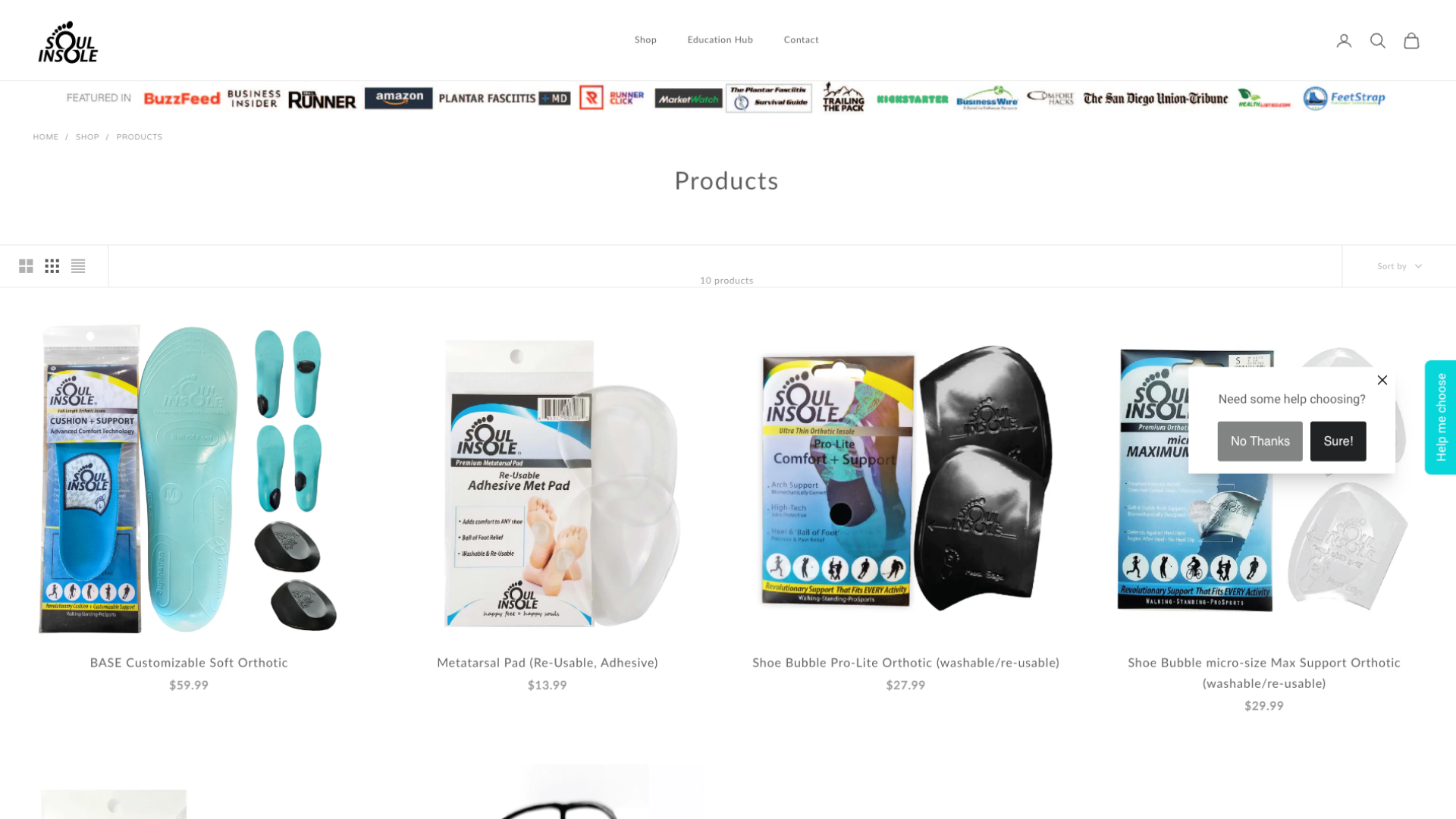 Soul Insole affiliate program signup page