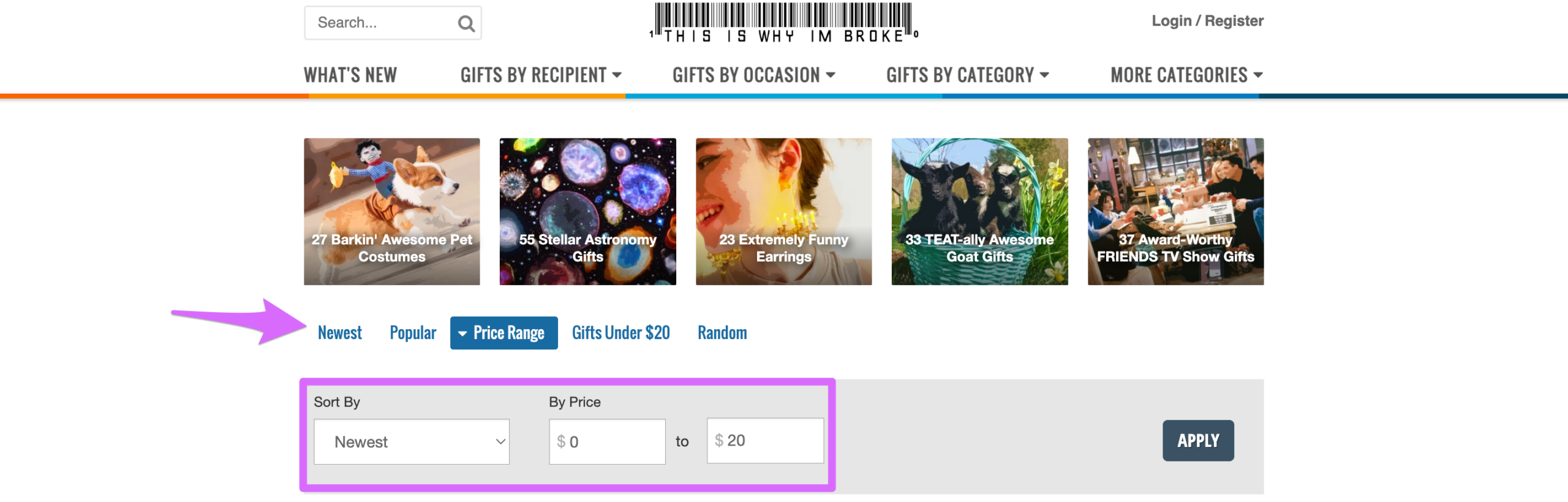 this is why im broke search filters by new and price