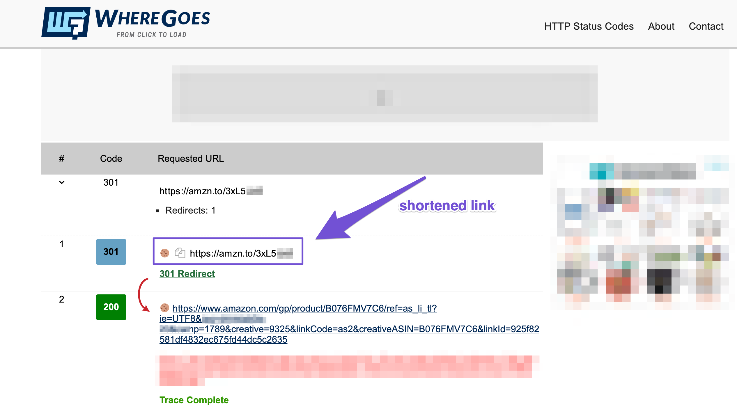 Wheregoes link redirect tracing an amazon shortened cloaked link